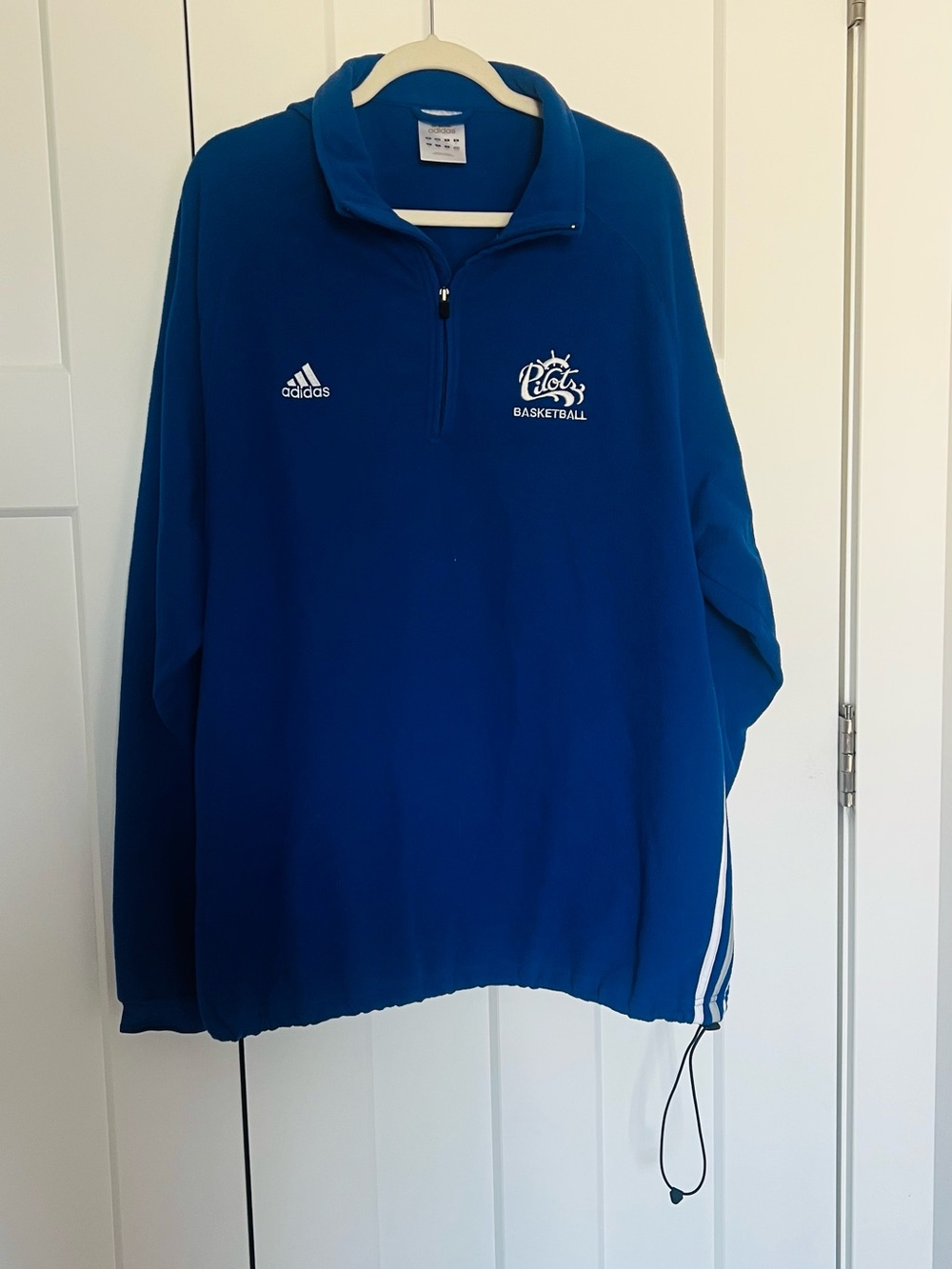 adidas Men's Royal Blue Quarter-Zip Basketball Pullover